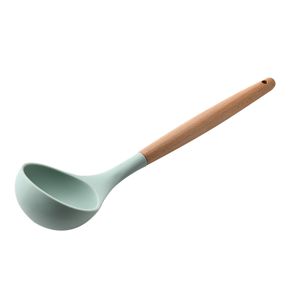Eco-Friendly Silicone Kitchenware with Wooden Handle