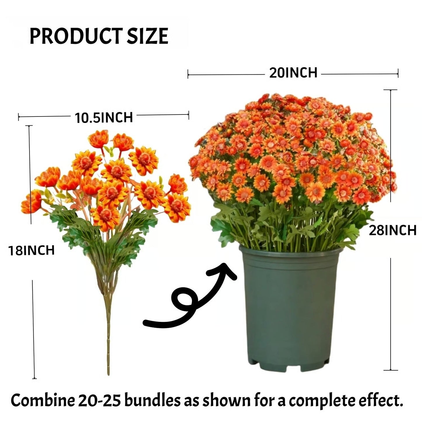 💐Lifelike UV-Resistant Sunset Mums – Waterproof, Windproof & Perfect for Fall Decor 🍂