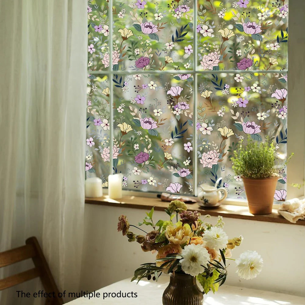 Green vines sun dazzling glass sticker