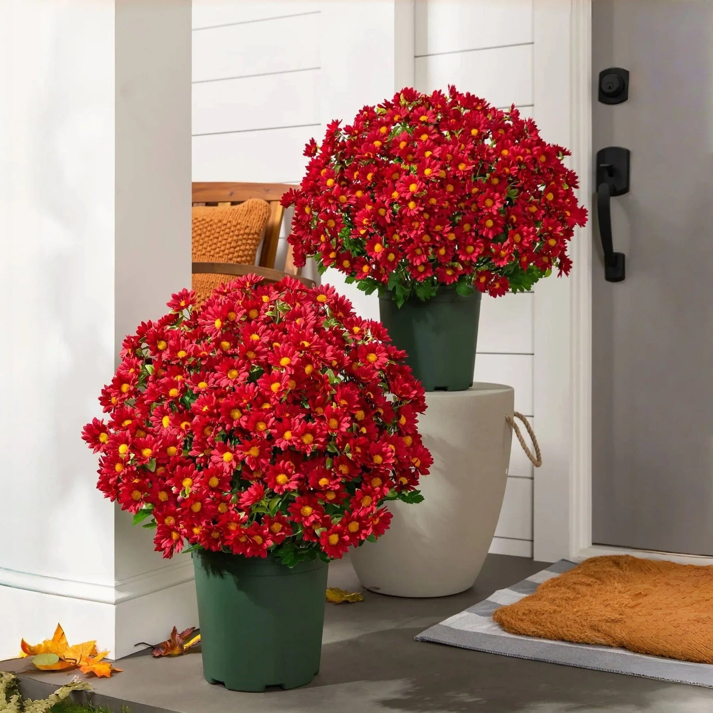 💐Lifelike UV-Resistant Sunset Mums – Waterproof, Windproof & Perfect for Fall Decor 🍂
