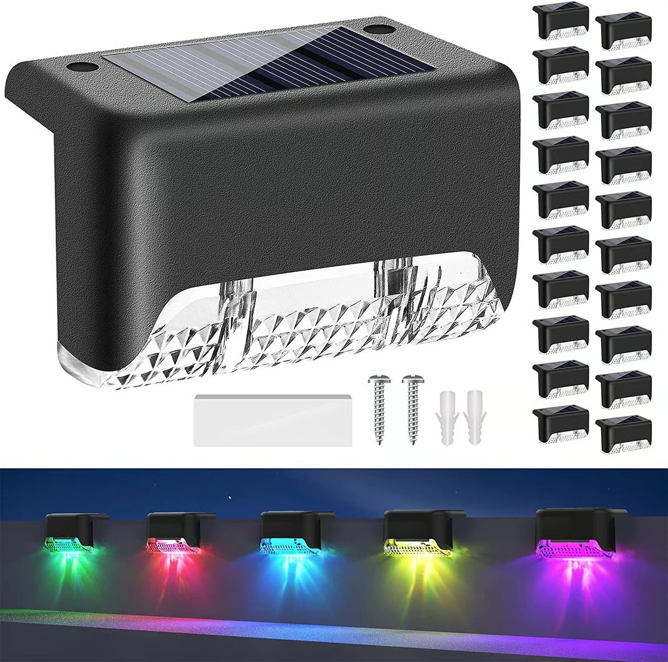 LED Solar Lamp Path Staircase Outdoor Waterproof Wall Light