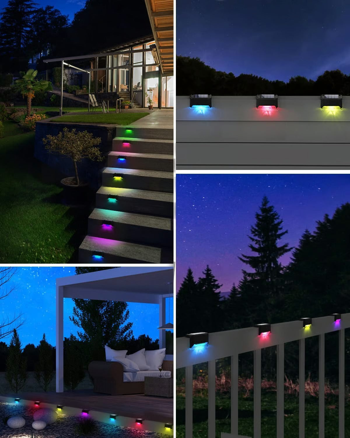 LED Solar Lamp Path Staircase Outdoor Waterproof Wall Light