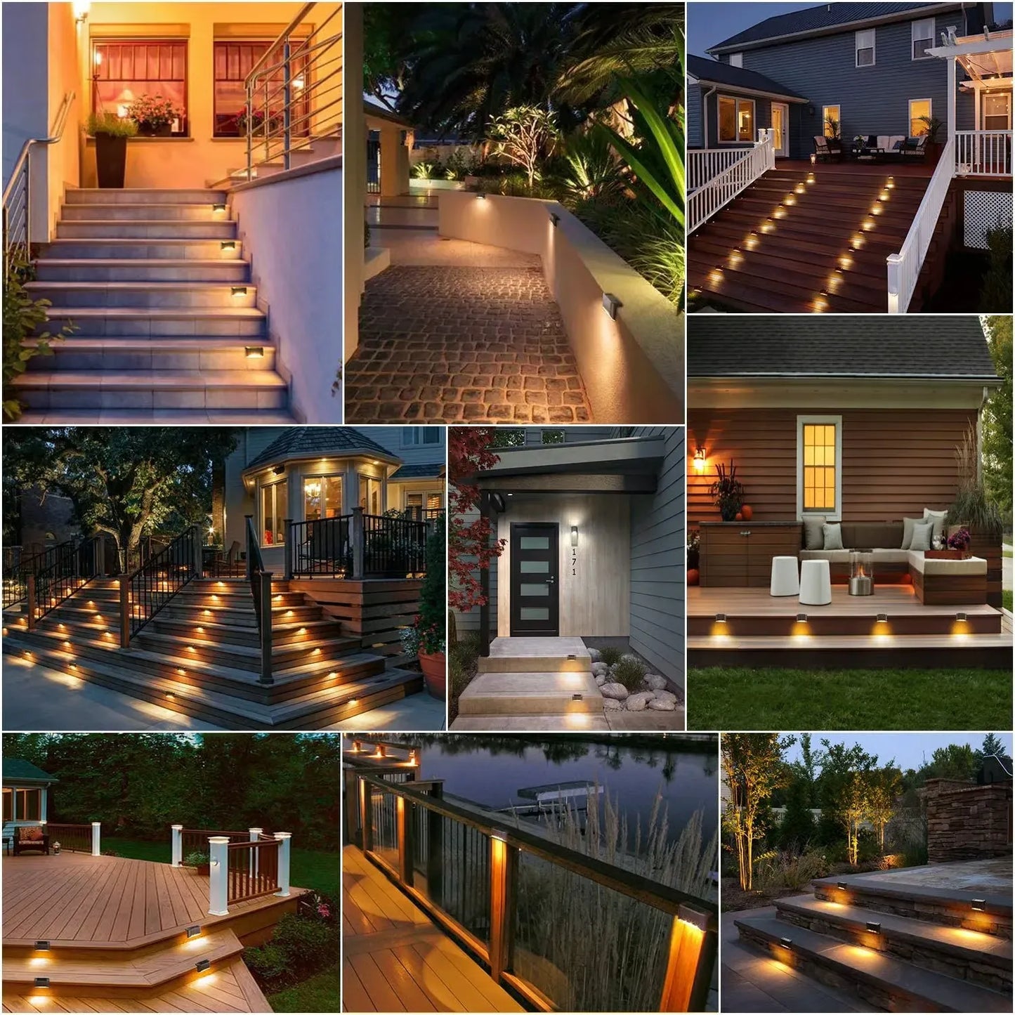 LED Solar Lamp Path Staircase Outdoor Waterproof Wall Light