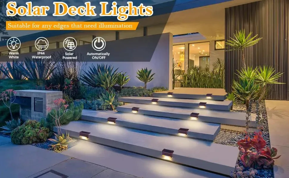 LED Solar Lamp Path Staircase Outdoor Waterproof Wall Light