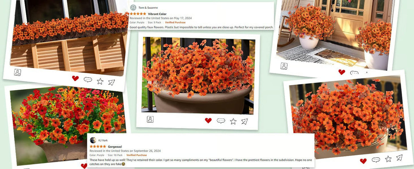 💐Lifelike UV-Resistant Sunset Mums – Waterproof, Windproof & Perfect for Fall Decor 🍂