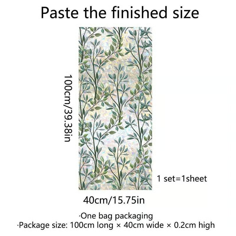 Green vines sun dazzling glass sticker